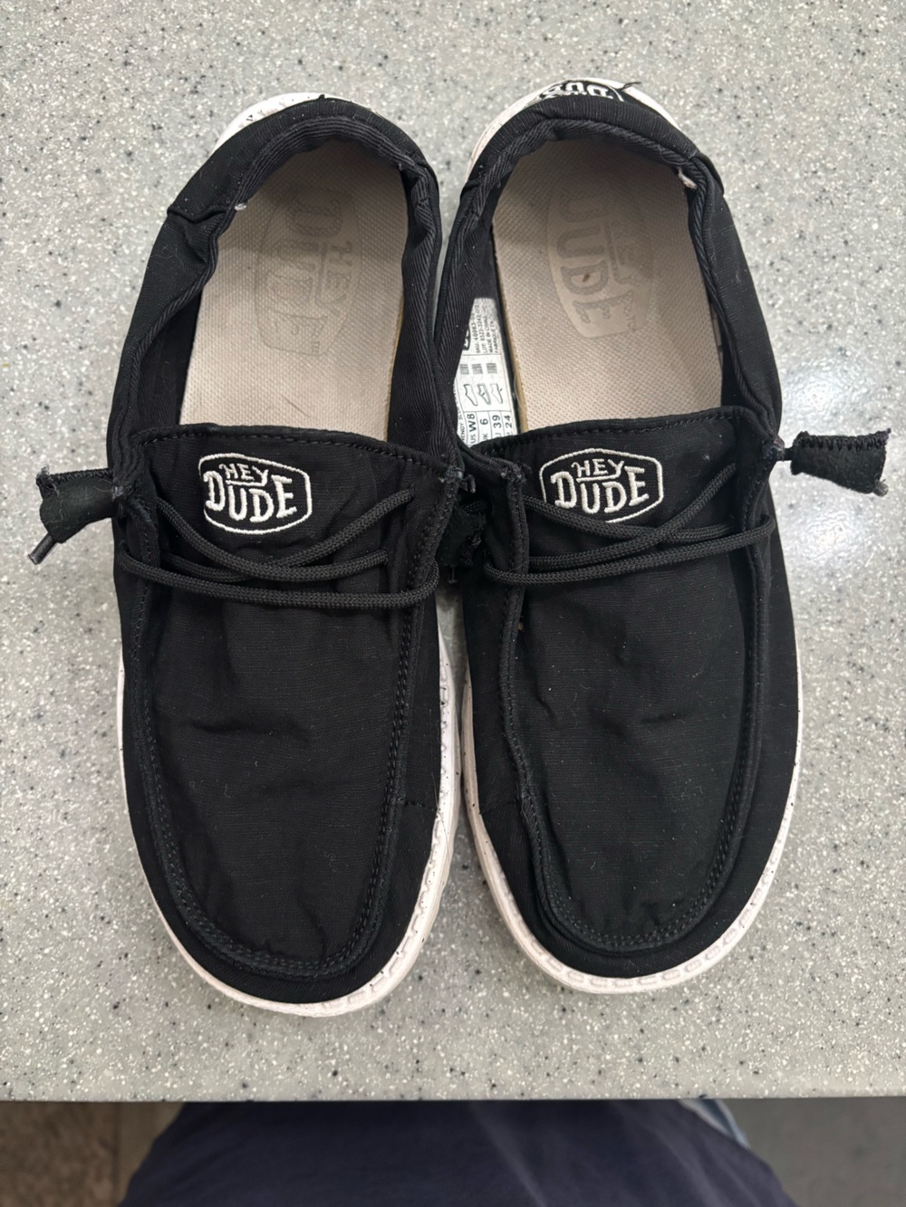 Hey Dude Black Womens Casual Slip-On Loafers
